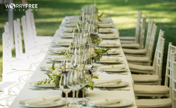 Wedding catering table